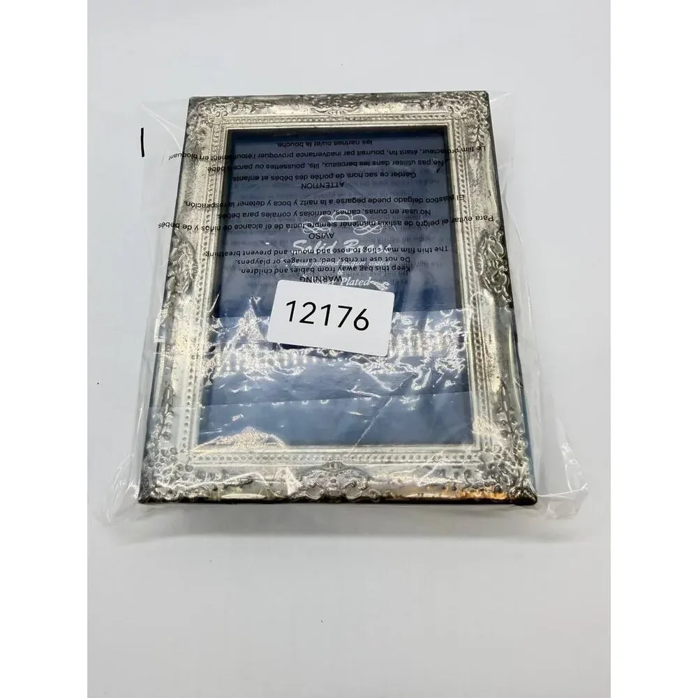 Solid Brass Silver Plated Hinged Double Picture Frame 5x7 Indonesia 1.3 lb